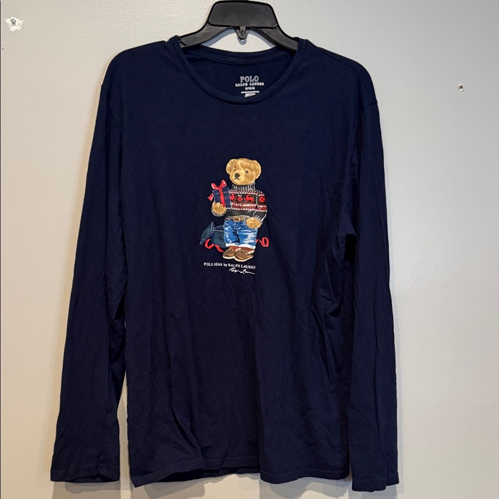 Polo by Ralph Lauren Kids Long Sleeve Shirt with Bear Graphic
